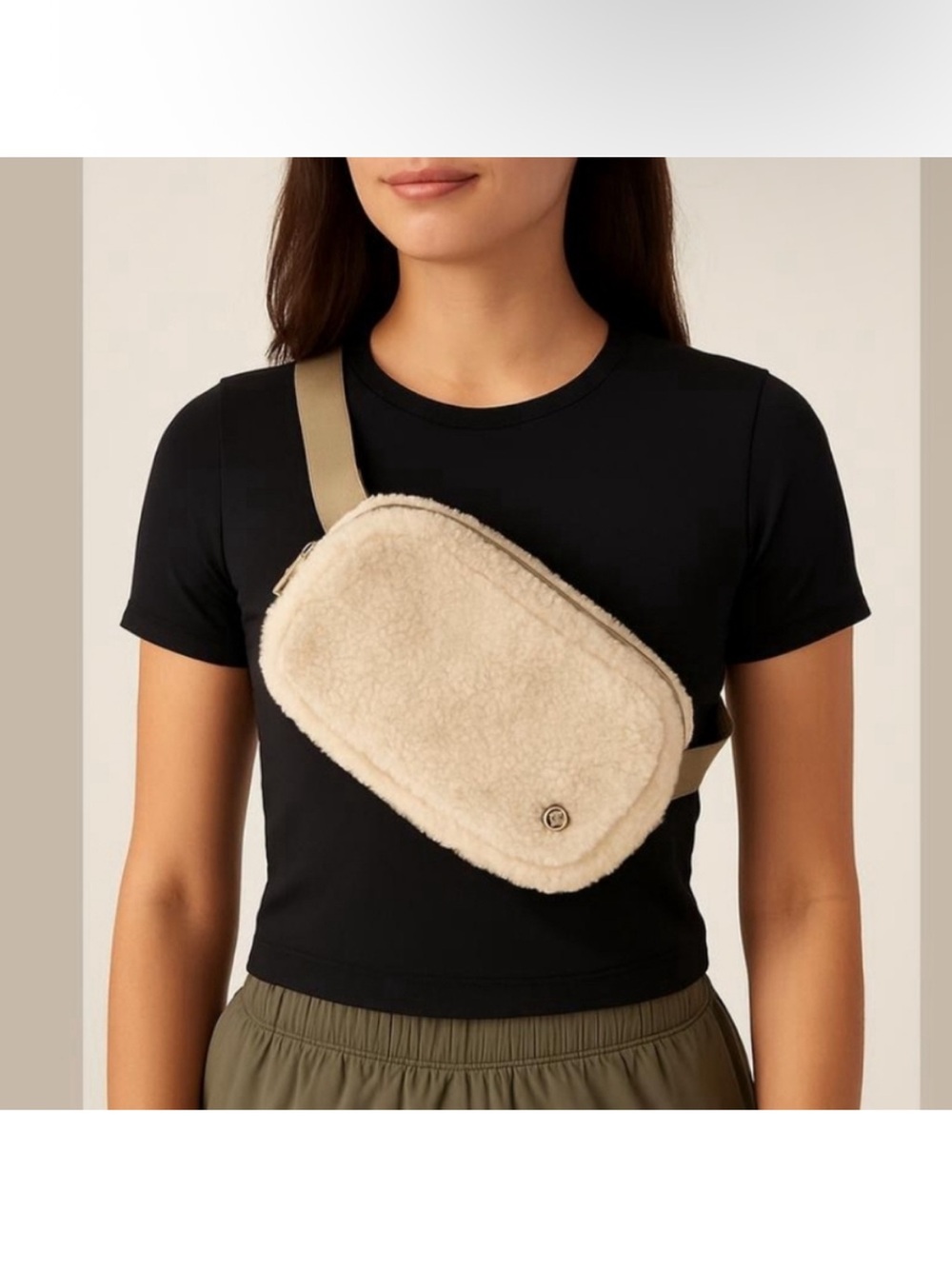 Lululemon Everywhere Fleece Sherpa Belt Bag Natural Ivory